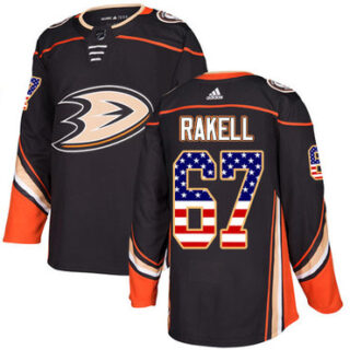 Youth Anaheim Ducks #67 Rickard Rakell Black Home Authentic USA Flag Stitched NHL Jersey