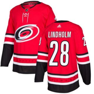 Youth Carolina Hurricanes #28 Elias Lindholm Red Home Authentic Stitched NHL Jersey