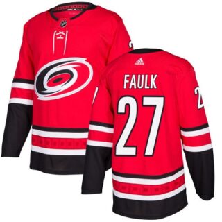 Youth Carolina Hurricanes #27 Justin Faulk Red Home Authentic Stitched NHL Jersey