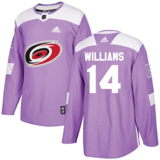 Youth Carolina Hurricanes #14 Justin Williams Purple Authentic Fights Cancer Stitched NHL Jersey