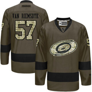 Youth Carolina Hurricanes #57 Trevor Van Riemsdyk Green Salute to Service Stitched NHL Jersey