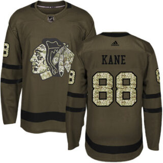 Youth Chicago Blackhawks #88 Patrick Kane Green Salute to Service Stitched NHL Jersey