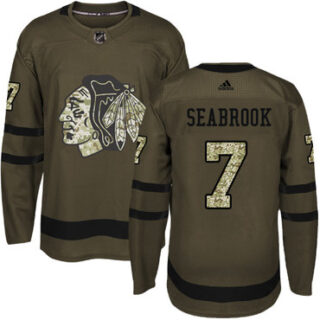 Youth Chicago Blackhawks #7 Brent Seabrook Green Salute to Service Stitched NHL Jersey