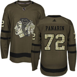 Youth Chicago Blackhawks #72 Artemi Panarin Green Salute to Service Stitched NHL Jersey