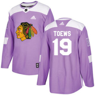 Youth Chicago Blackhawks #19 Jonathan Toews Purple Authentic Fights Cancer Stitched NHL Jersey