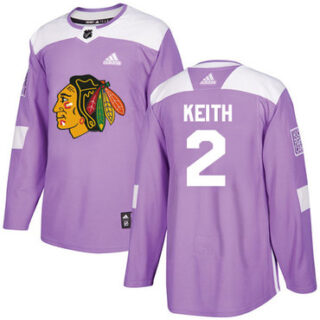 Youth Chicago Blackhawks #2 Duncan Keith Purple Authentic Fights Cancer Stitched NHL Jersey
