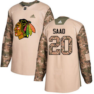 Youth Chicago Blackhawks #20 Brandon Saad Camo Authentic 2017 Veterans Day Stitched NHL Jersey