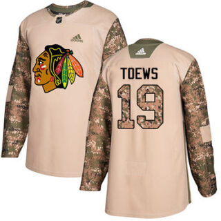Youth Chicago Blackhawks #19 Jonathan Toews Camo Authentic 2017 Veterans Day Stitched NHL Jersey