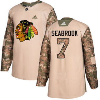 Youth Chicago Blackhawks #7 Brent Seabrook Camo Authentic 2017 Veterans Day Stitched NHL Jersey