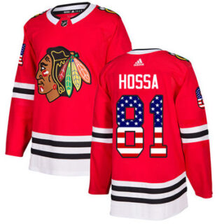 Youth Chicago Blackhawks #81 Marian Hossa Red Home Authentic USA Flag Stitched NHL Jersey