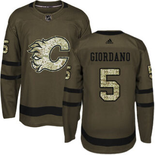 Youth Calgary Flames #5 Mark Giordano Green Salute to Service Stitched NHL Jersey
