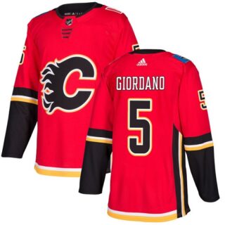Youth Calgary Flames #5 Mark Giordano Red Home Authentic Stitched NHL Jersey