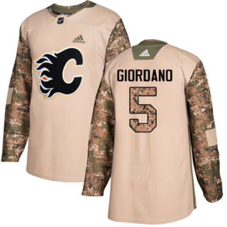 Youth Calgary Flames #5 Mark Giordano Camo Authentic 2017 Veterans Day Stitched NHL Jersey