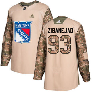 Youth Detroit Rangers #93 Mika Zibanejad Camo Authentic 2017 Veterans Day Stitched NHL Jersey