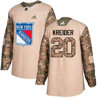Youth Detroit Rangers #20 Chris Kreider Camo Authentic 2017 Veterans Day Stitched NHL Jersey