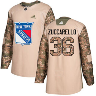 Youth Detroit Rangers #36 Mats Zuccarello Camo Authentic 2017 Veterans Day Stitched NHL Jersey