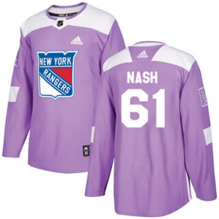 Youth Detroit Rangers #61 Rick Nash Purple Authentic Fights Cancer Stitched NHL Jersey