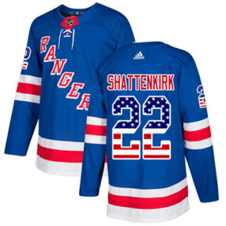 Youth Detroit Rangers #22 Kevin Shattenkirk Royal Blue Home Authentic USA Flag Stitched NHL Jersey