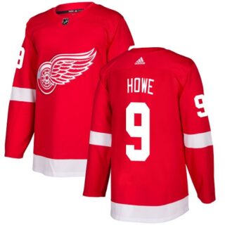 Youth Detroit Red Wings #9 Gordie Howe Red Home Authentic Stitched NHL Jersey