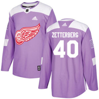 Youth Detroit Red Wings #40 Henrik Zetterberg Purple Authentic Fights Cancer Stitched NHL Jersey
