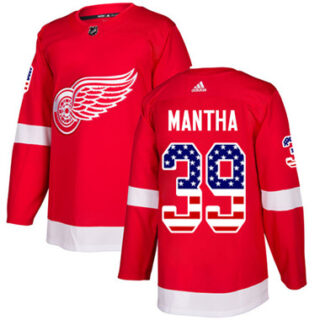 Youth Detroit Red Wings #39 Anthony Mantha Red Home Authentic USA Flag Stitched NHL Jersey