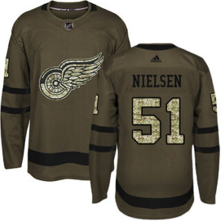 Youth Detroit Red Wings #51 Frans Nielsen Green Salute to Service Stitched NHL Jersey