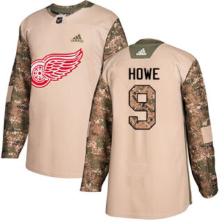 Youth Detroit Red Wings #9 Gordie Howe Camo Authentic 2017 Veterans Day Stitched NHL Jersey