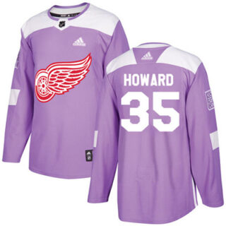 Youth Detroit Red Wings #35 Jimmy Howard Purple Authentic Fights Cancer Stitched NHL Jersey