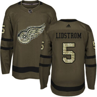 Youth Detroit Red Wings #5 Nicklas Lidstrom Green Salute to Service Stitched NHL Jersey
