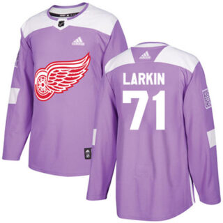 Youth Detroit Red Wings #71 Dylan Larkin Purple Authentic Fights Cancer Stitched NHL Jersey