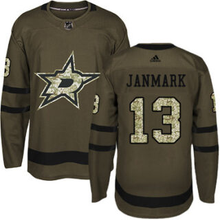 Youth Dallas Stars #13 Mattias Janmark Green Salute to Service Stitched NHL Jersey