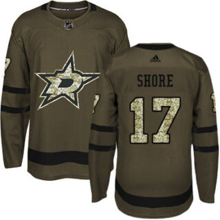 Youth Dallas Stars #17 Devin Shore Green Salute to Service Stitched NHL Jersey