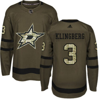 Youth Dallas Stars #3 John Klingberg Green Salute to Service Stitched NHL Jersey