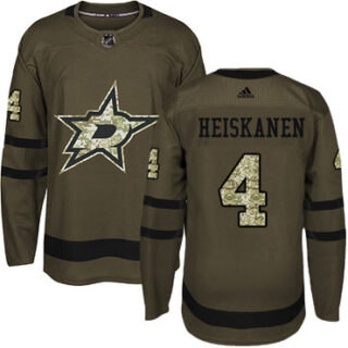 Youth Dallas Stars #4 Miro Heiskanen Green Salute to Service Stitched NHL Jersey