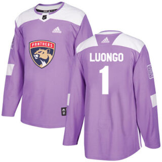 Youth Florida Panthers #1 Roberto Luongo Purple Authentic Fights Cancer Stitched NHL Jersey