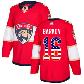 Youth Florida Panthers #16 Aleksander Barkov Red Home Authentic USA Flag Stitched NHL Jersey