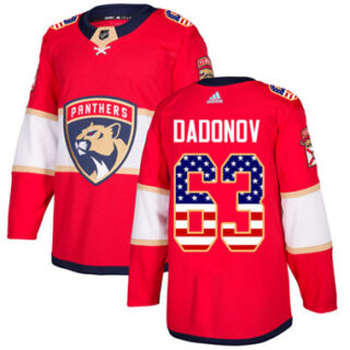 Youth Florida Panthers #63 Evgenii Dadonov Red Home Authentic USA Flag Stitched NHL Jersey