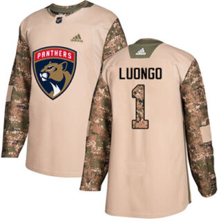 Youth Florida Panthers #1 Roberto Luongo Camo Authentic 2017 Veterans Day Stitched NHL Jersey