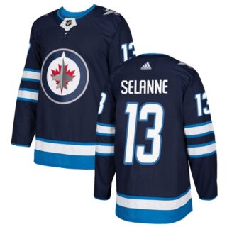 Youth Winnipeg Jets #13 Teemu Selanne Navy Blue Home Authentic Stitched NHL Jersey