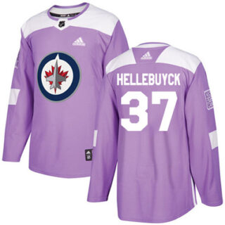 Youth Winnipeg Jets #37 Connor Hellebuyck Purple Authentic Fights Cancer Stitched NHL Jersey