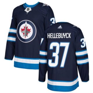Youth Winnipeg Jets #37 Connor Hellebuyck Navy Blue Home Authentic Stitched NHL Jersey