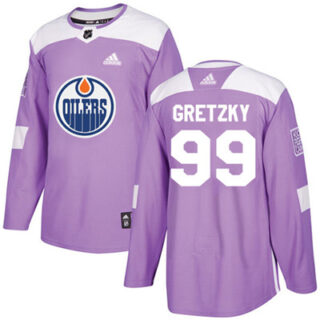 Youth Edmonton Oilers #99 Wayne Gretzky Purple Authentic Fights Cancer Stitched NHL Jersey