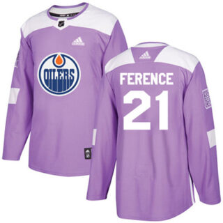 Youth Edmonton Oilers #21 Andrew Ference Purple Authentic Fights Cancer Stitched NHL Jersey
