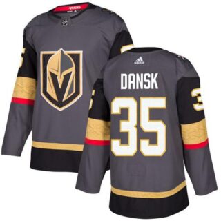Youth Vegas Golden Knights #35 Oscar Dansk Grey Home Authentic Stitched NHL Jersey