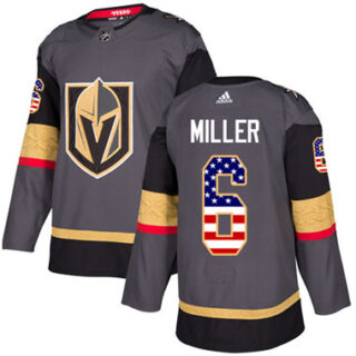 Youth Vegas Golden Knights #6 Colin Miller Grey Home Authentic USA Flag Stitched NHL Jersey