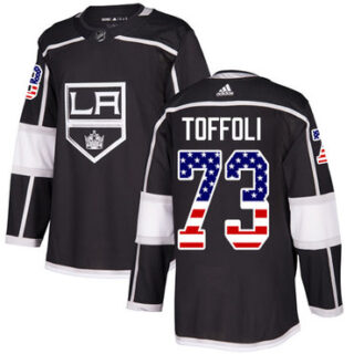 Youth Los Angeles Kings #73 Tyler Toffoli Black Home Authentic USA Flag Stitched NHL Jersey