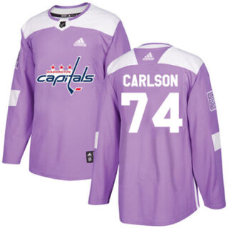 Youth Washington Capitals #74 John Carlson Purple Authentic Fights Cancer Stitched NHL Jersey