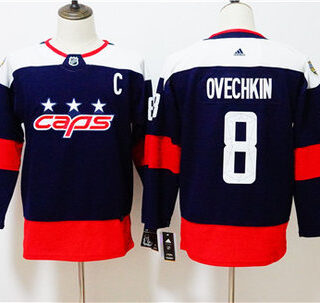 Youth Washington Capitals #8 Alexander Ovechkin Navy 2018 NHL Stadium Series Jersey