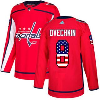 Youth Washington Capitals #8 Alex Ovechkin Red Home Authentic USA Flag Stitched NHL Jersey