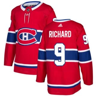 Youth Montreal Canadiens #9 Maurice Richard Red Home Authentic Stitched NHL Jersey